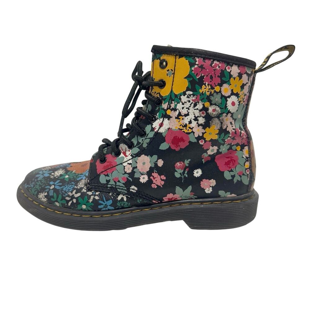Dr. Martens 1460 Junior Seasonal Floral Boots US5 Ladies Side Zip 8-Eye